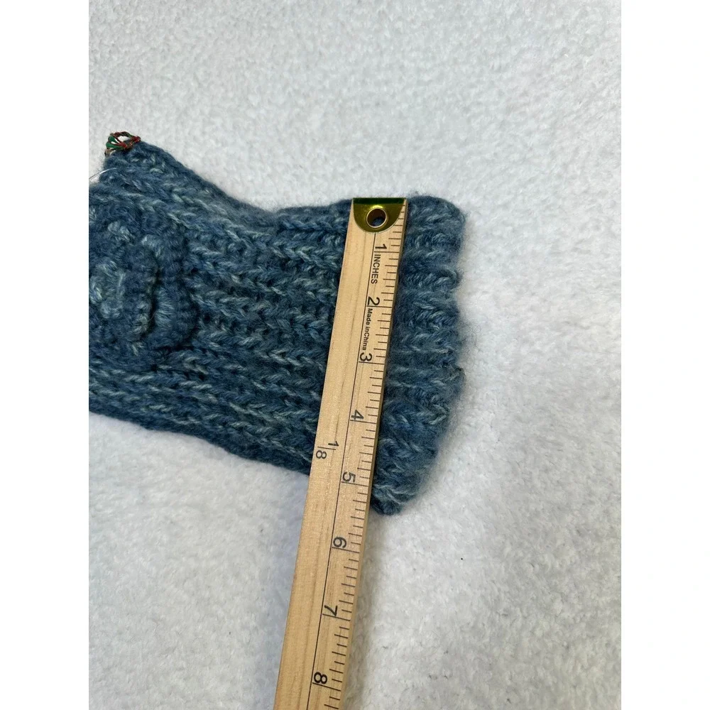 Andes Gifts wool Alpaca blend Handmade Blue Knit Headband Ear‎ Warmer-NEW